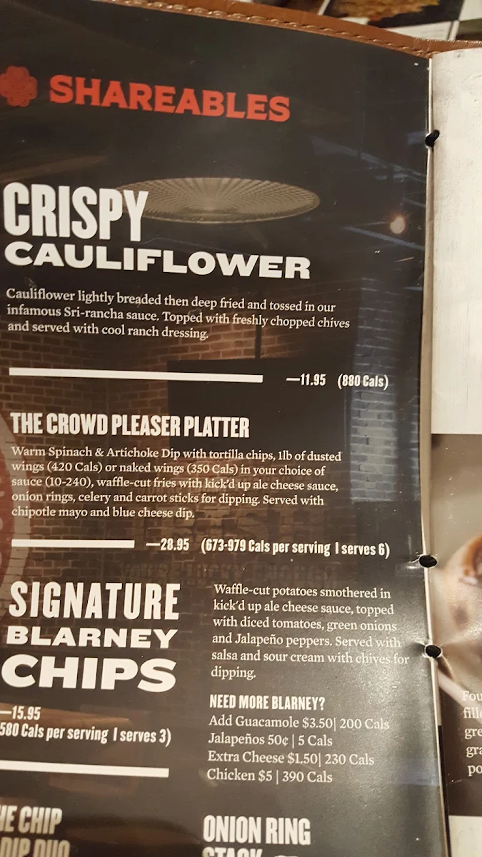 Menu, Fionn MacCool's