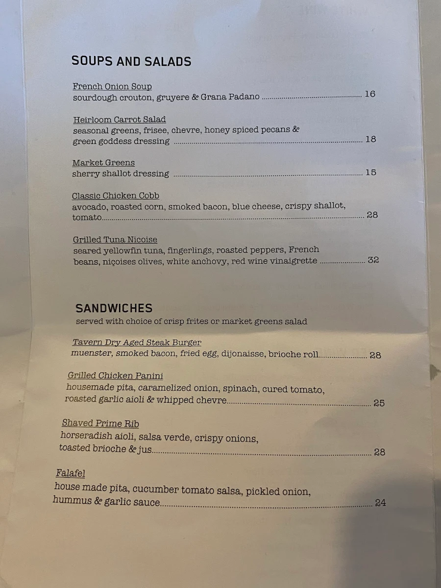 Menu, The Port Tavern Thornbury