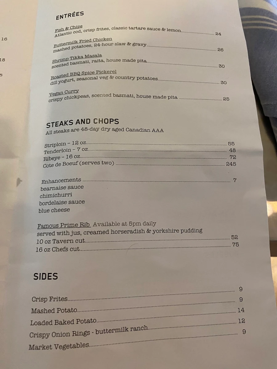 Menu, The Port Tavern Thornbury