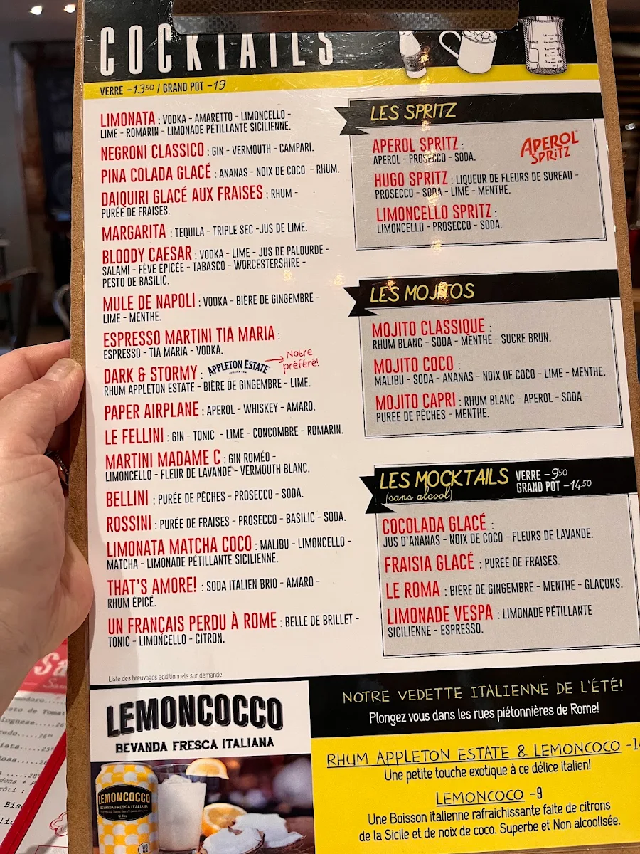 Menu, Angéline