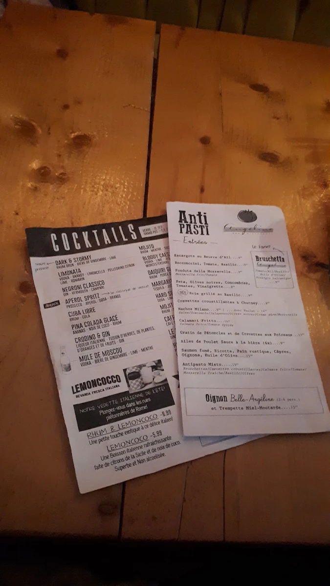 Menu, Angéline