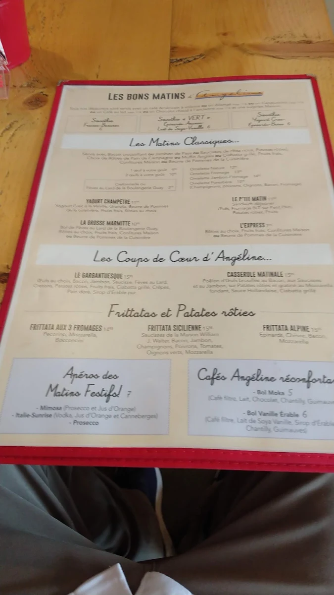 Menu, Angéline