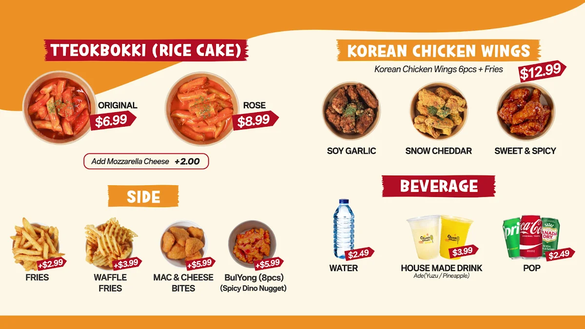 Menu, ChungChun Rice Dog London