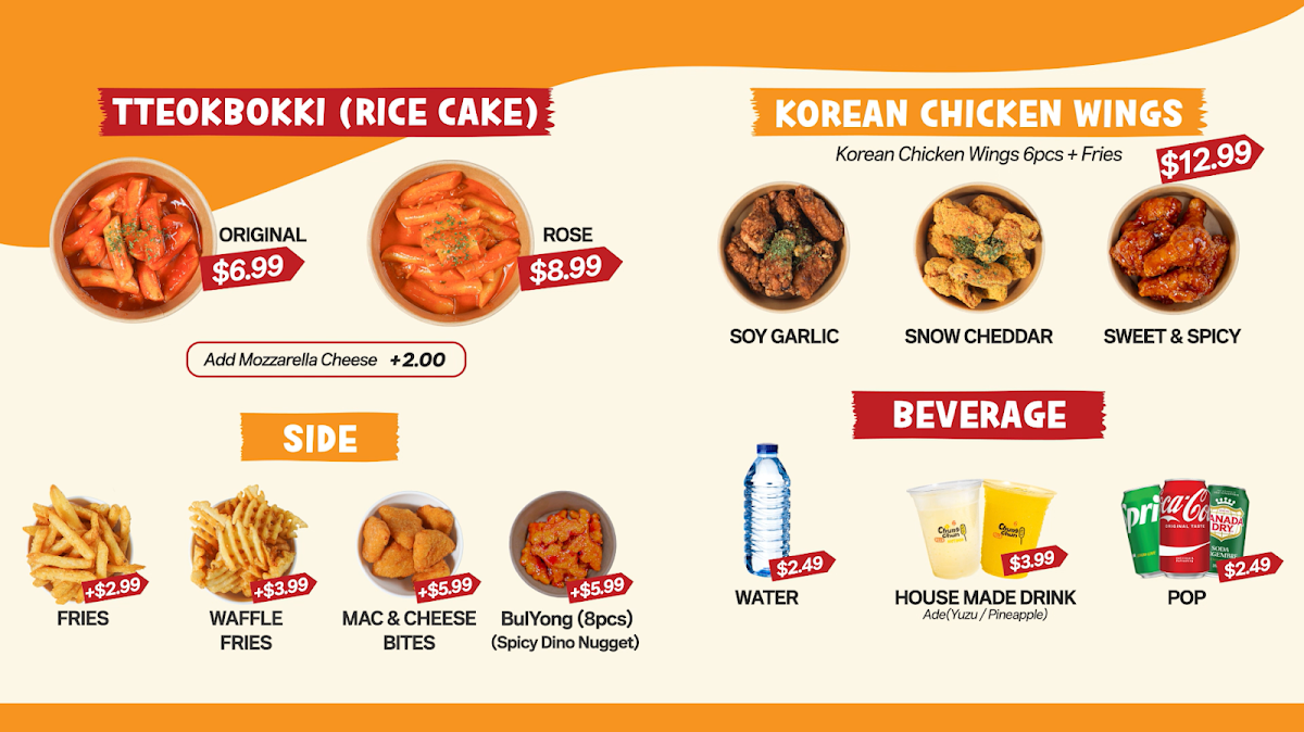 Menu, ChungChun Rice Dog London