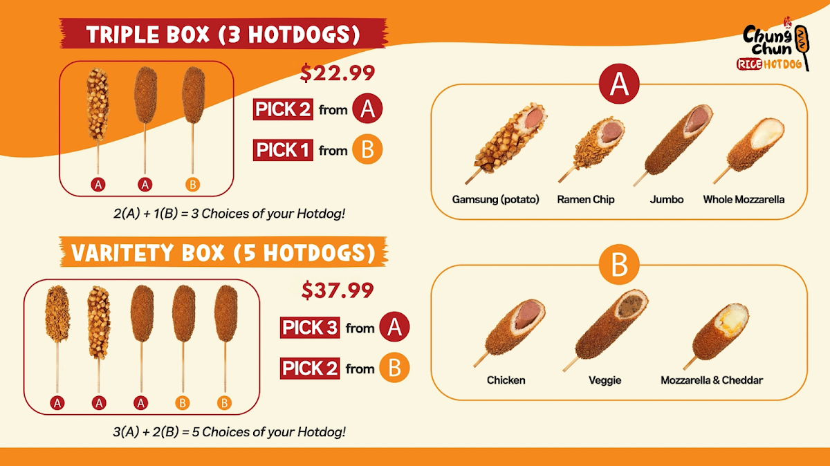 Menu, ChungChun Rice Dog London
