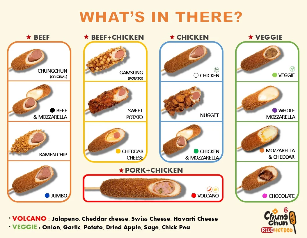 Menu, ChungChun Rice Dog London