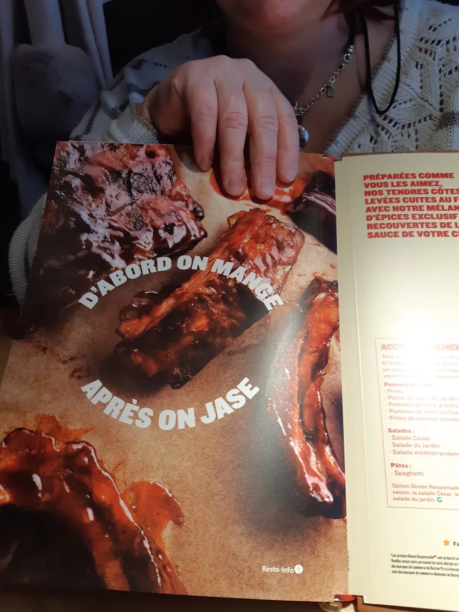 Menu, Boston Pizza