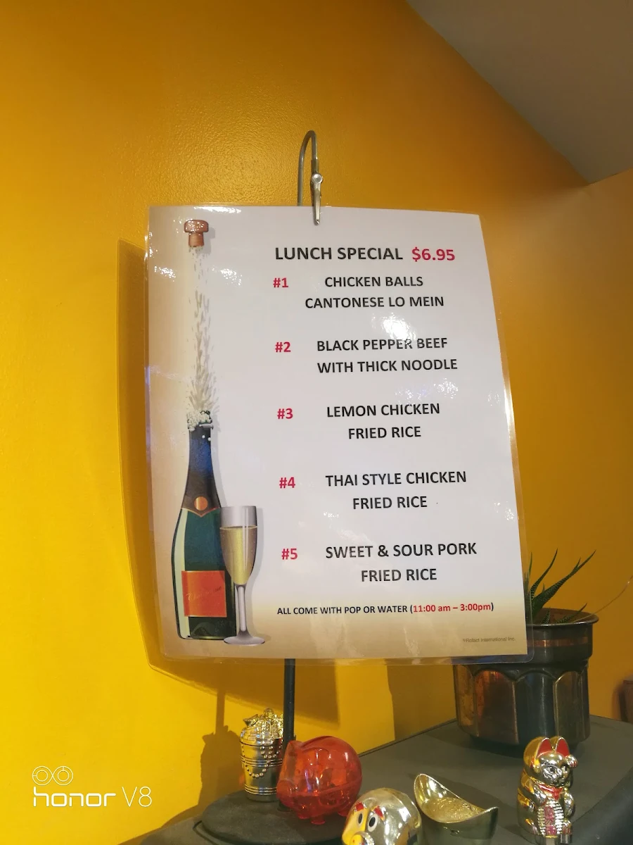 Menu, Wok Wagon Express
