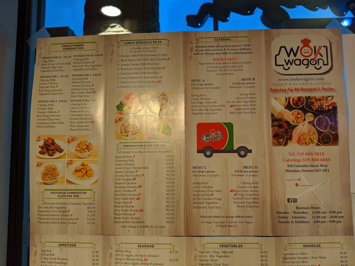 Menu, Wok Wagon Express