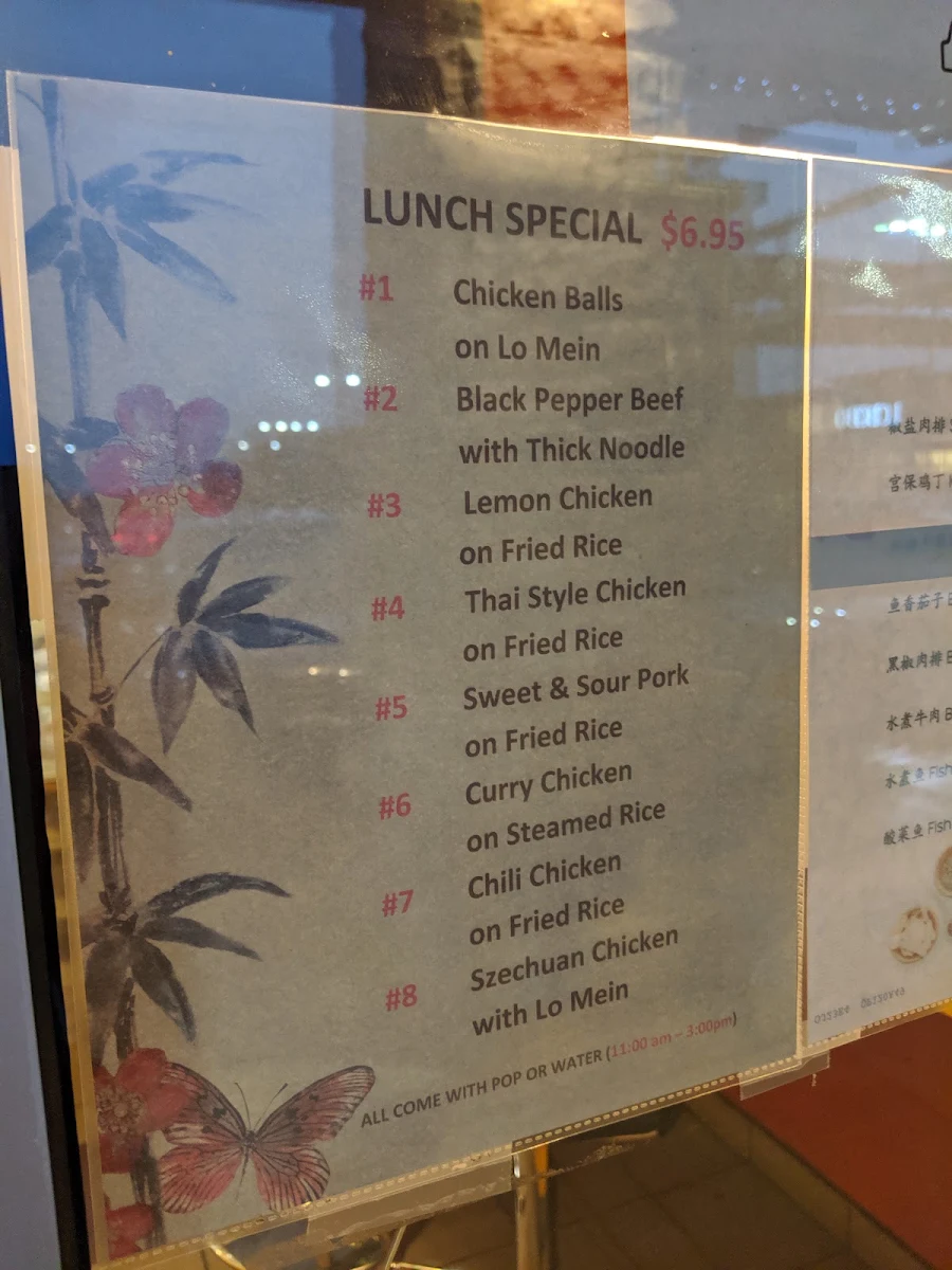 Menu, Wok Wagon Express