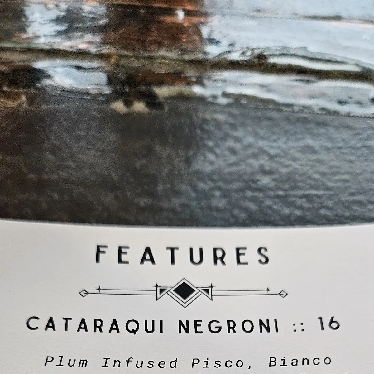 Menu, Gladstone Commons