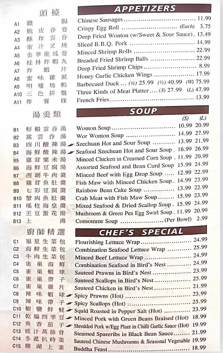 Menu, Flourishing