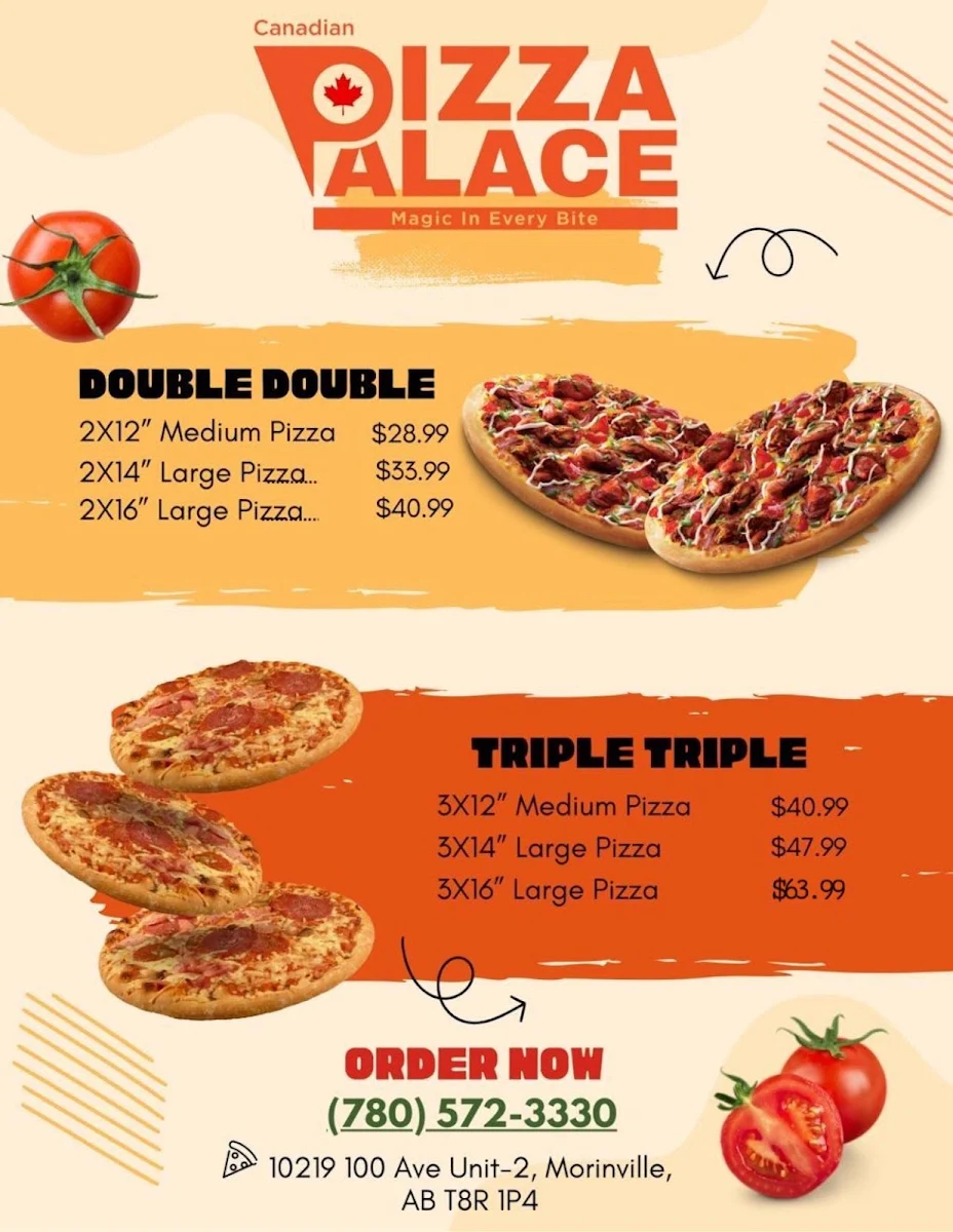 Menu, Morinville Pizza Palace & Fried chicken - Bubble Tea spot