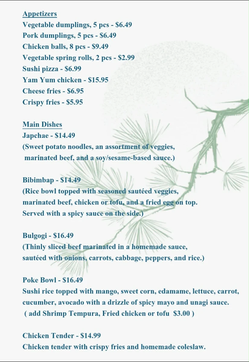 Menu, Little Bento Box