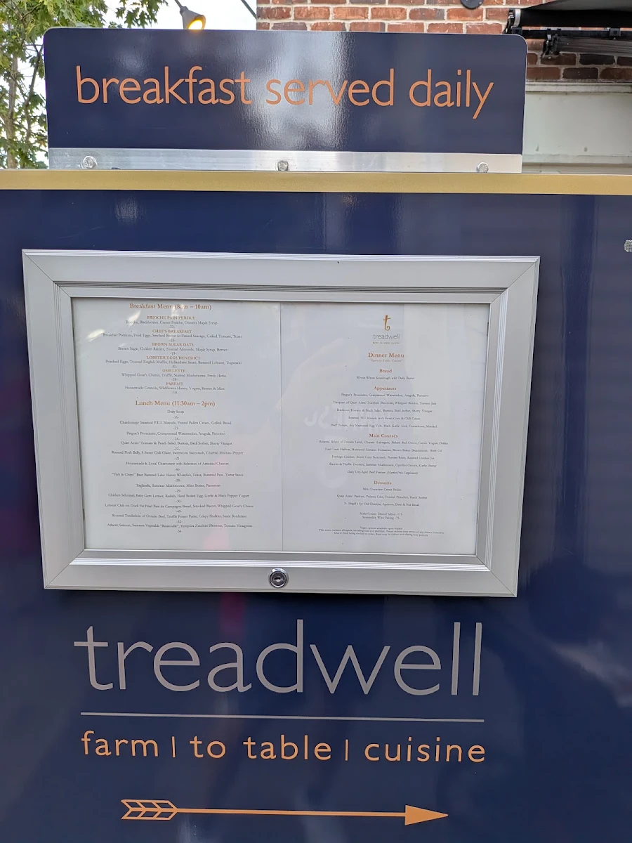 Menu, Treadwell Cuisine