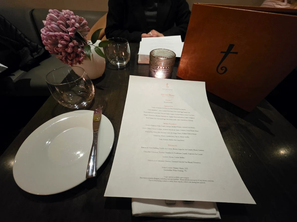 Menu, Treadwell Cuisine