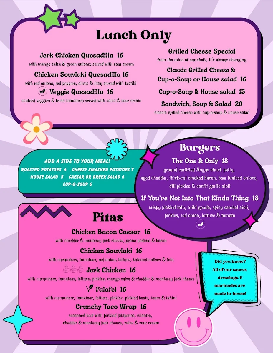 Menu, The Montrose Local
