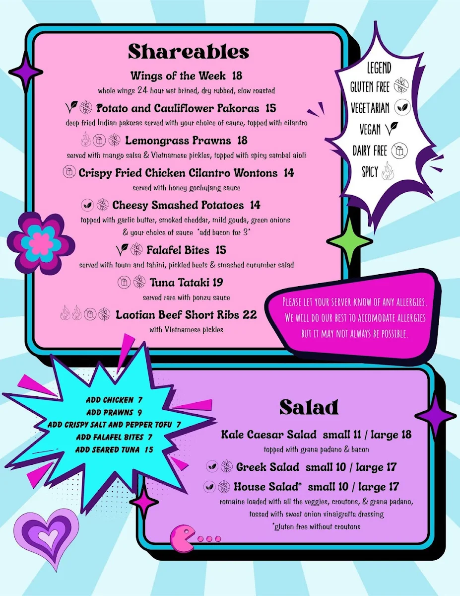 Menu, The Montrose Local