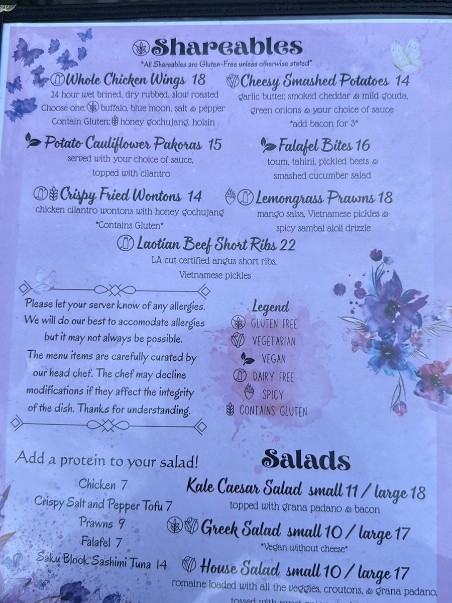 Menu, The Montrose Local