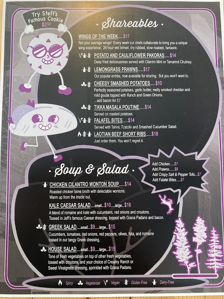 Menu, The Montrose Local