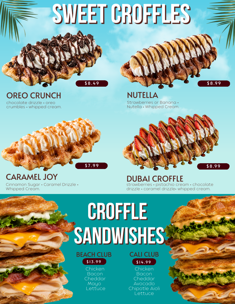 Menu, Berrymore-Crystal Beach Eats