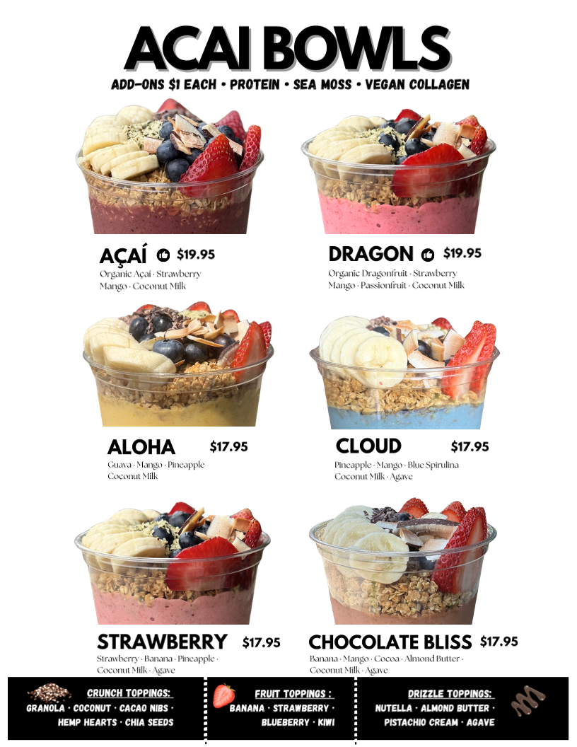 Menu, Berrymore-Crystal Beach Eats