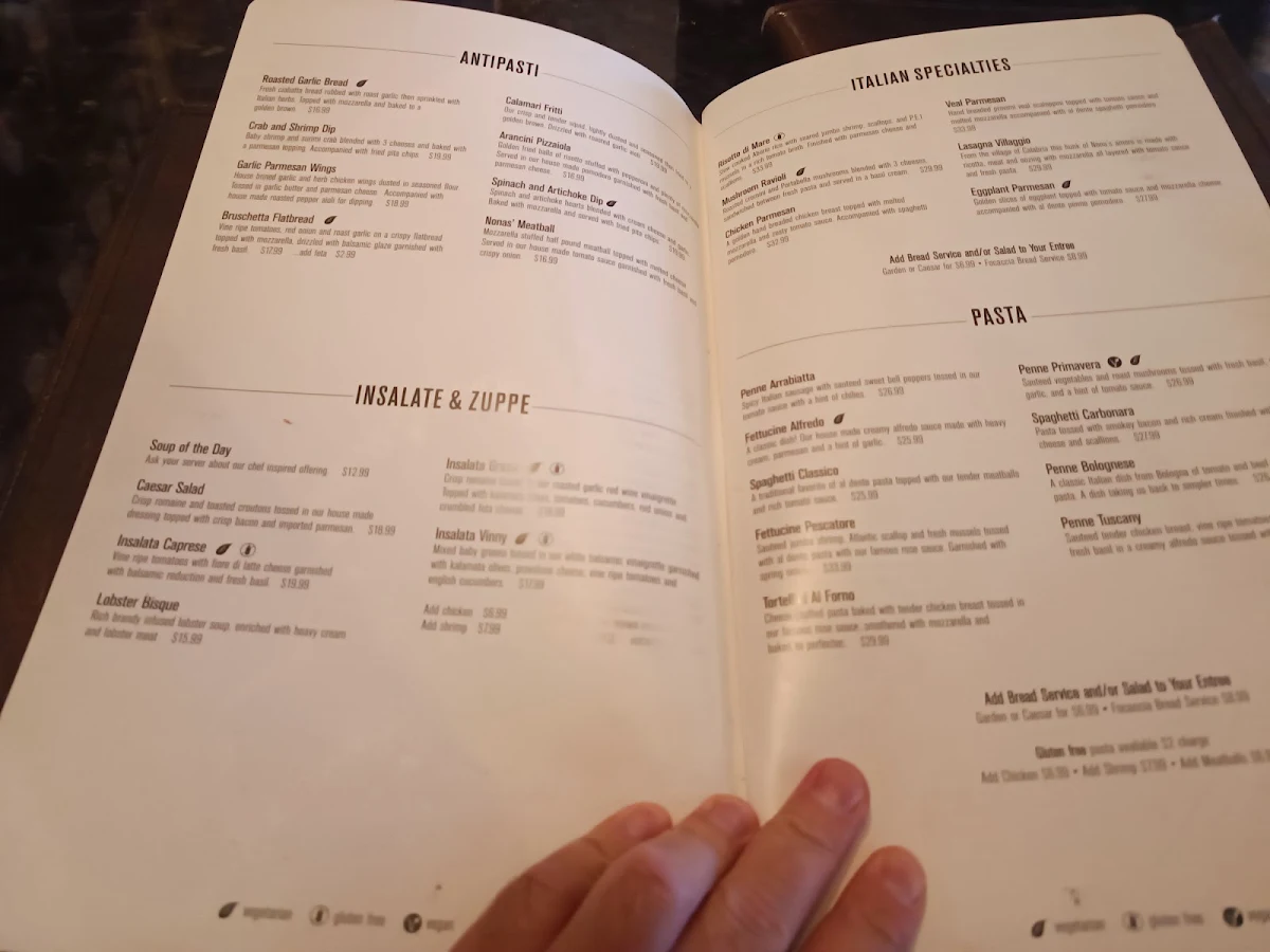 Menu, My Cousin Vinny's