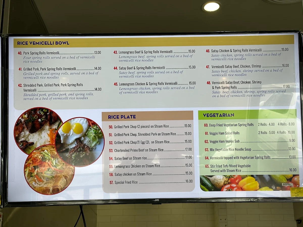 Menu, Viet Spice Deli
