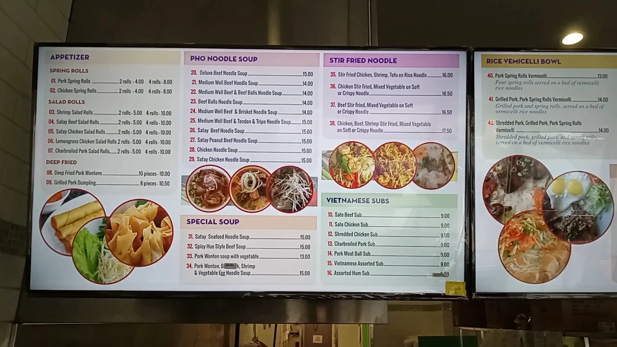 Menu, Viet Spice Deli
