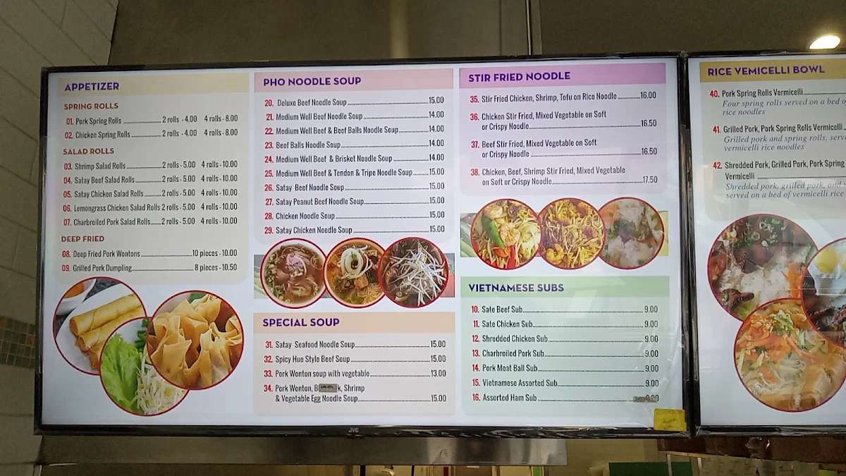 Menu, Viet Spice Deli