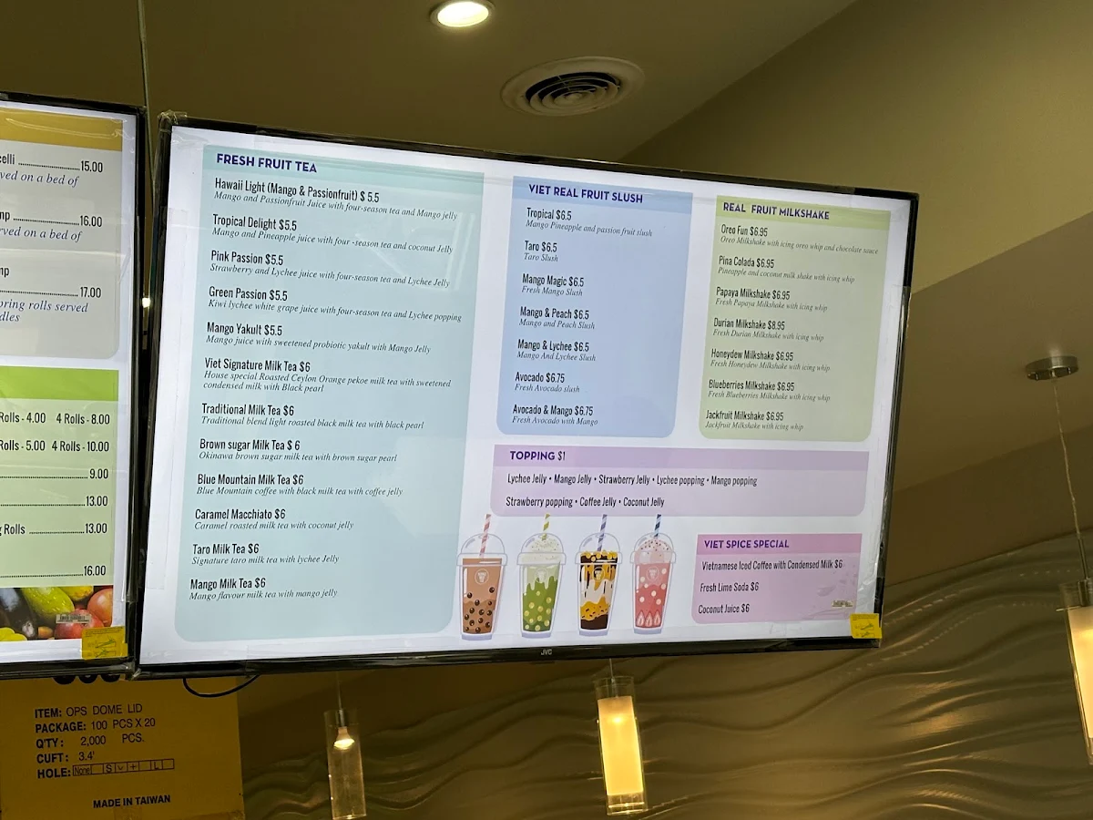 Menu, Viet Spice Deli