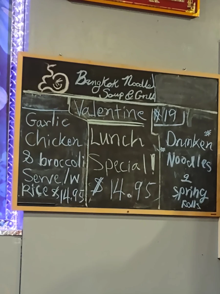 Menu, Bangkok Noodle Soup & Grill
