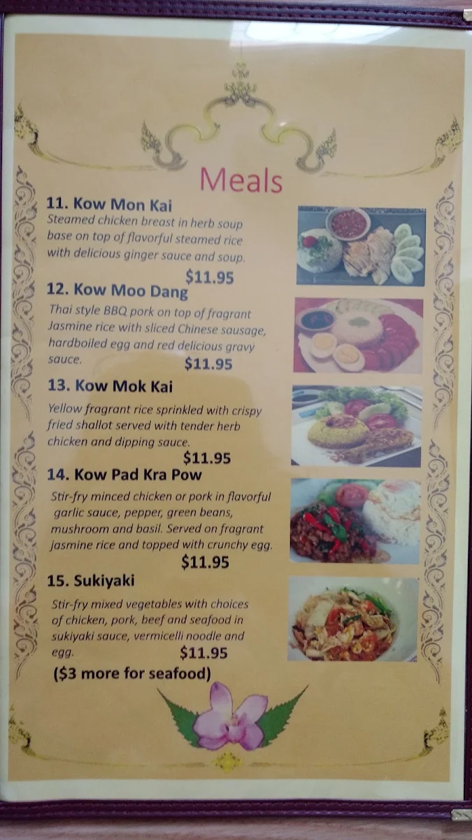 Menu, Bangkok Noodle Soup & Grill