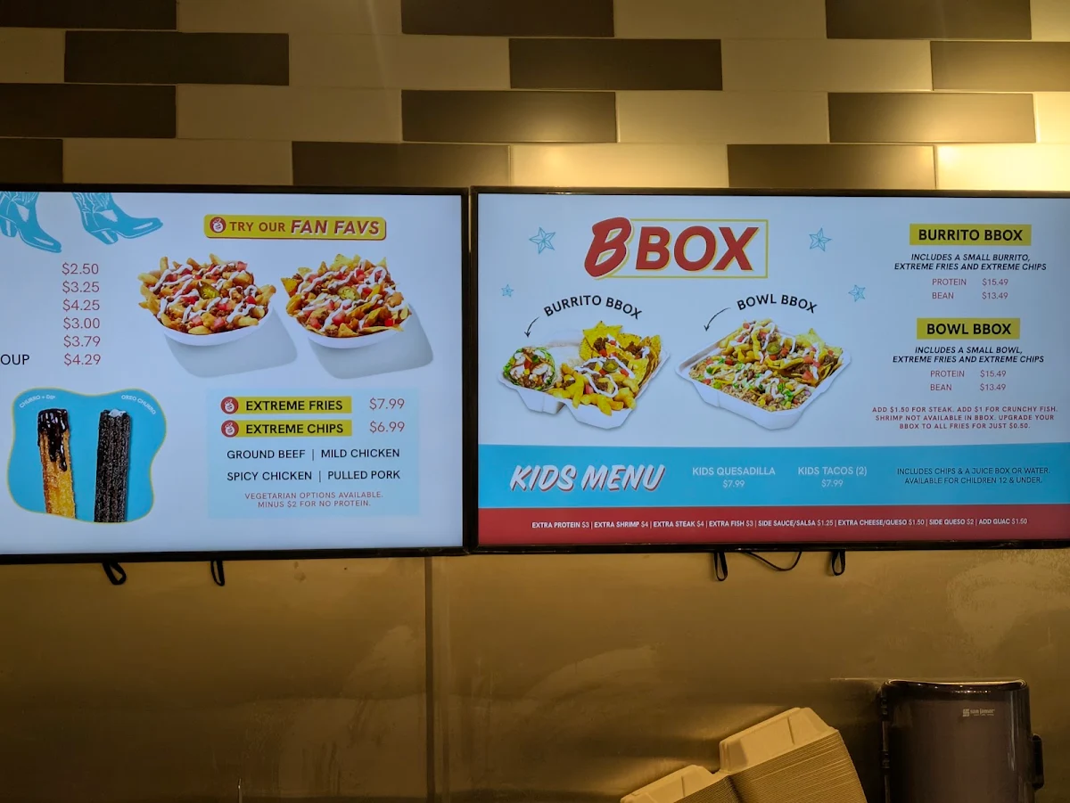 Menu, barBURRITO