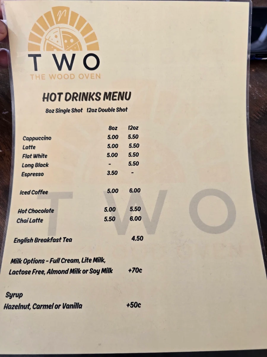 Menu, The Wood Oven - Nelson Bay