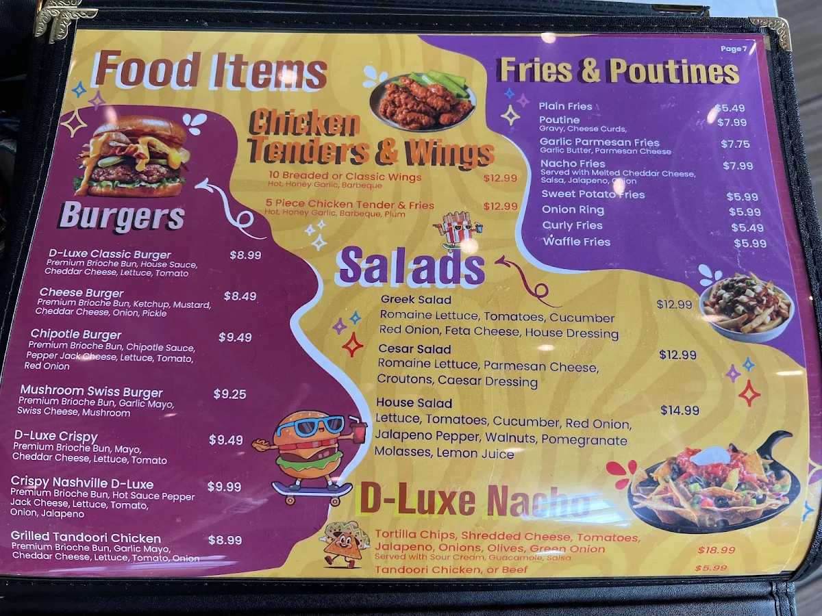 Menu, D-Luxé Cafe & Lounge