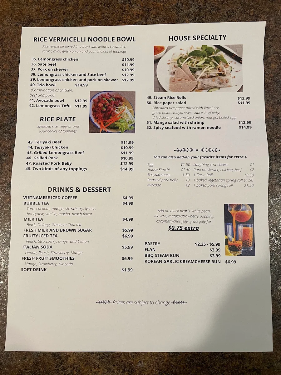 Menu, Homemade Baguette “ Banh Mi Oi “