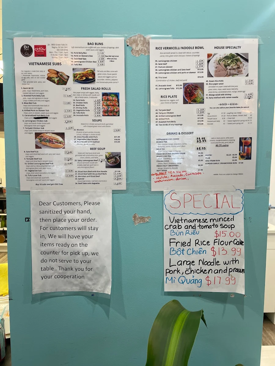 Menu, Homemade Baguette “ Banh Mi Oi “