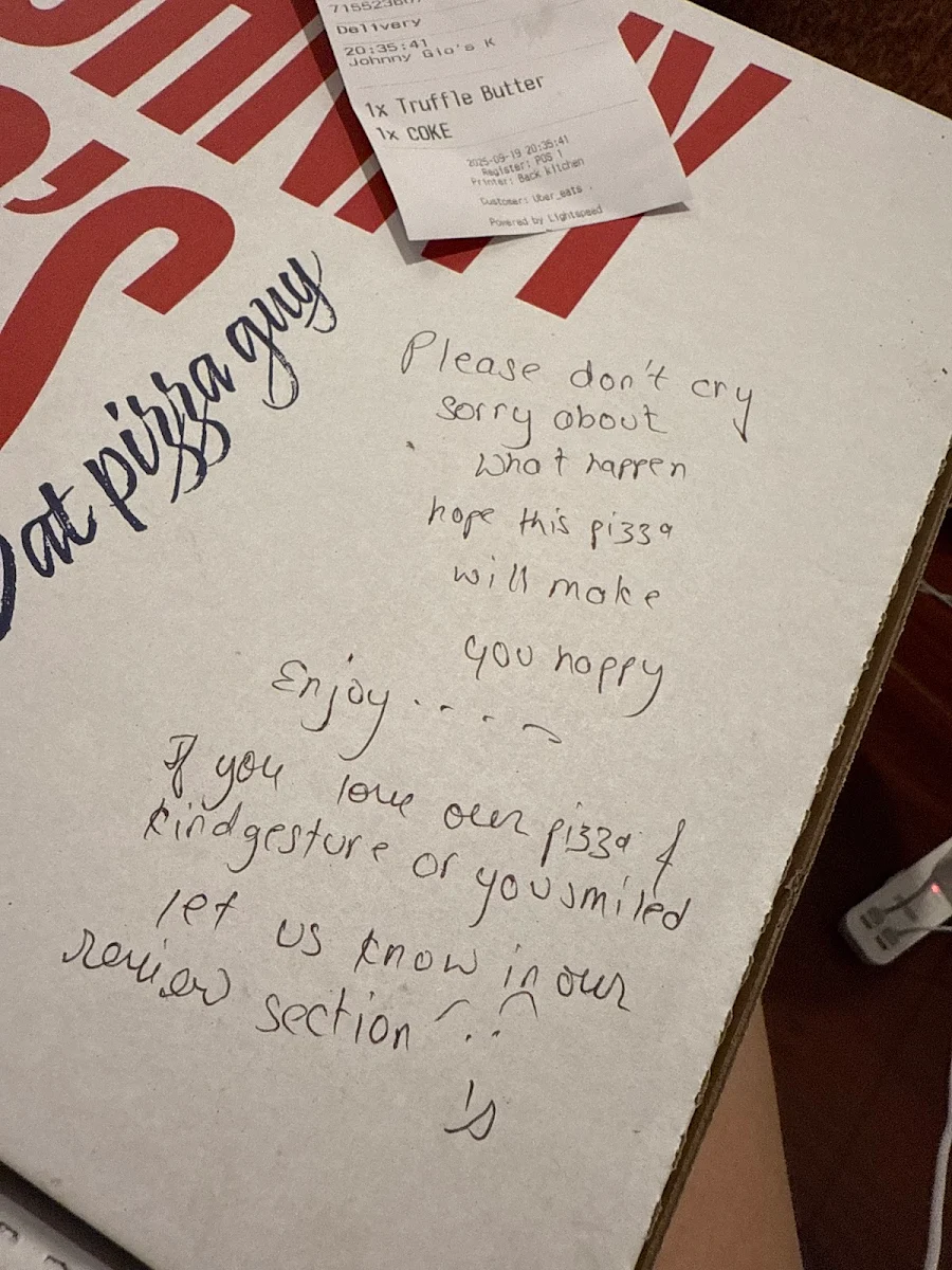 Menu, Johnny Gio's Pizza Kirrawee