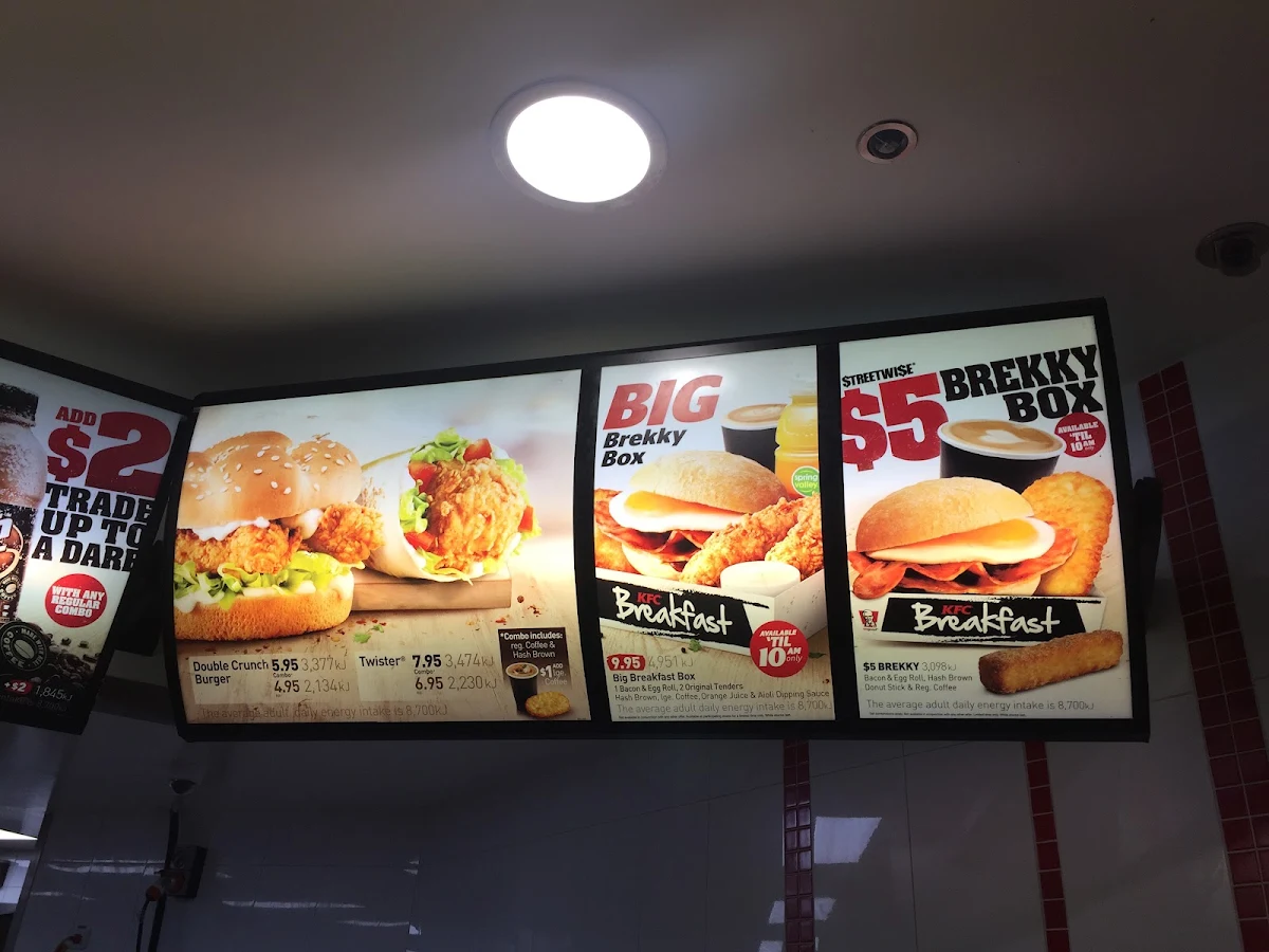 Menu, KFC Wallan 2 (Northbound)