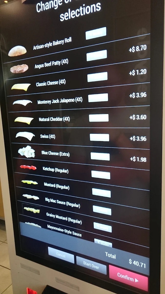 Menu, McDonald's