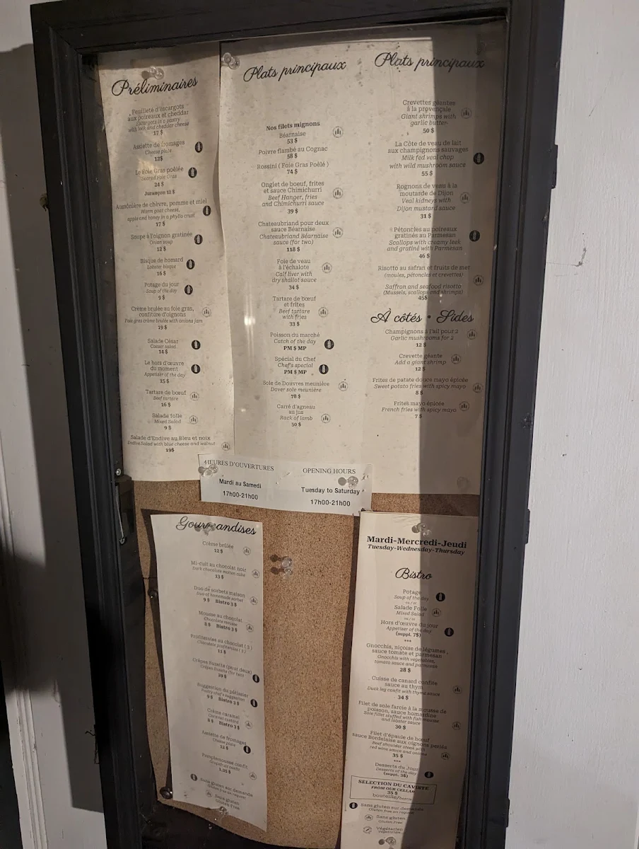 Menu, Restaurant Le Surcouf