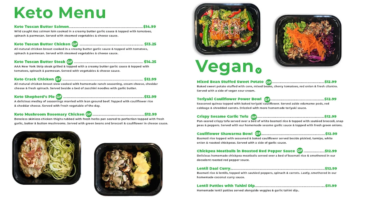 Menu, The Meal Prep Company