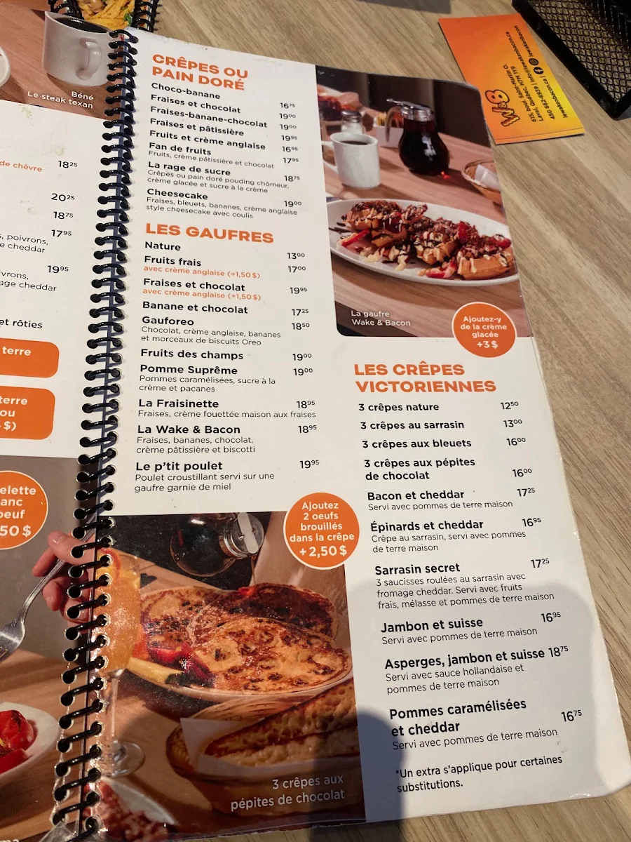 Menu, Le wake n bacon