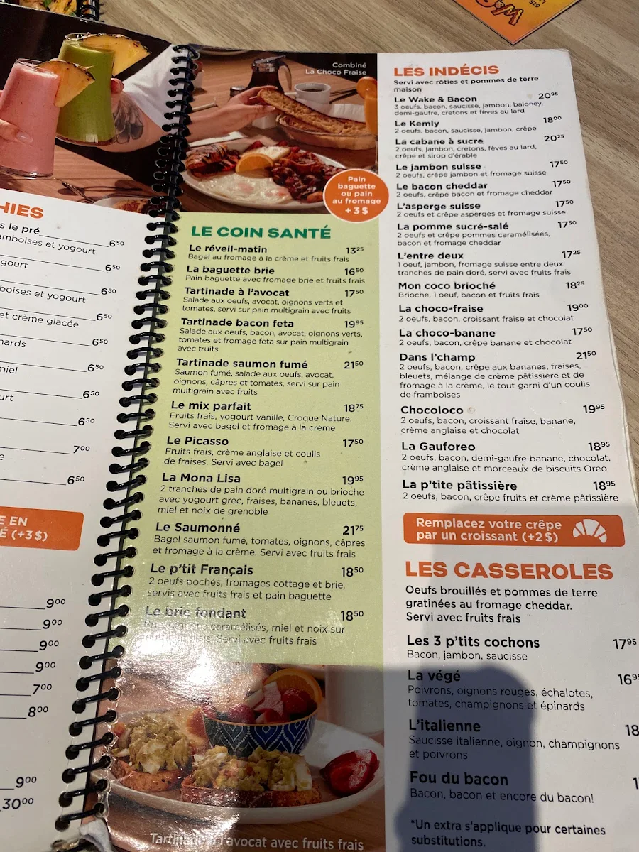 Menu, Le wake n bacon