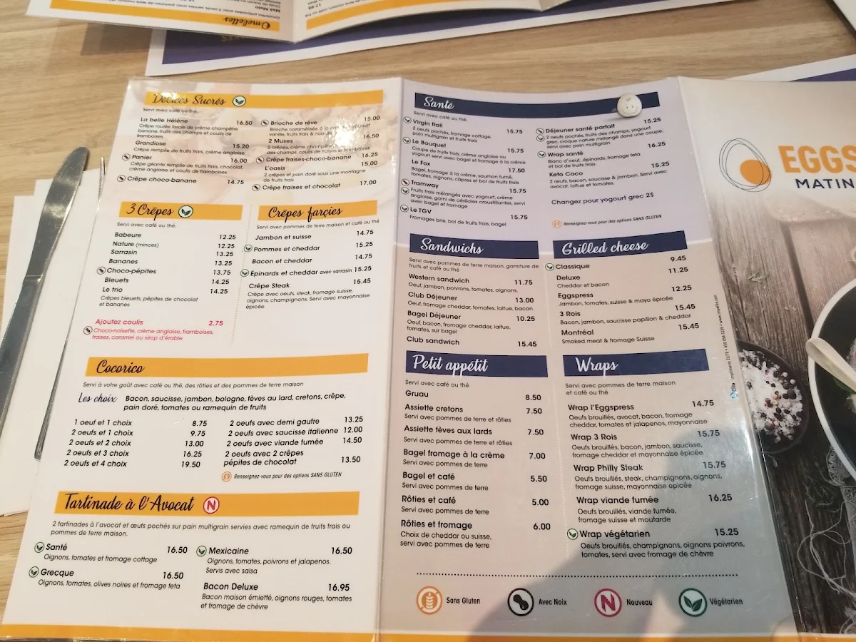 Menu, Le wake n bacon