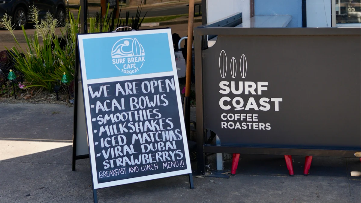 Menu, Surf Break Cafe Torquay