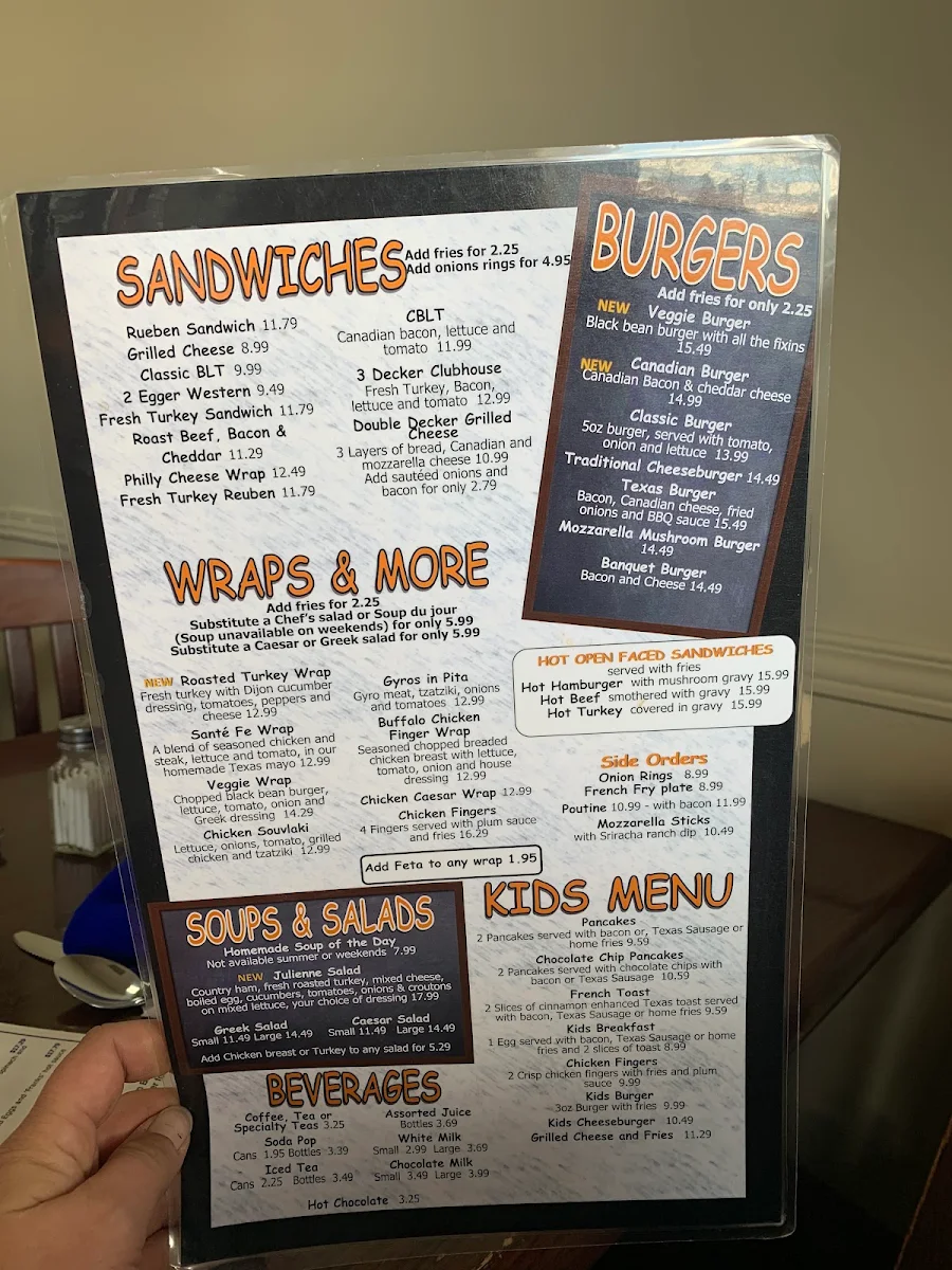 Menu, Scoops Restaurant Breakfast and Lunch