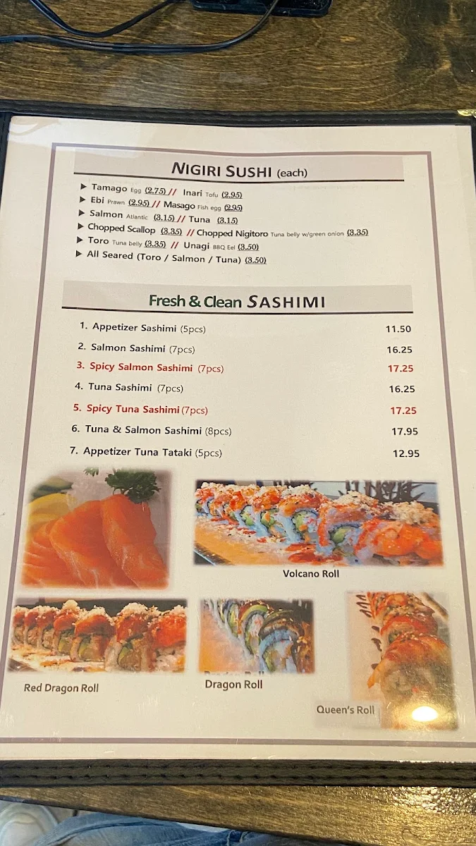 Menu, Sushi Box