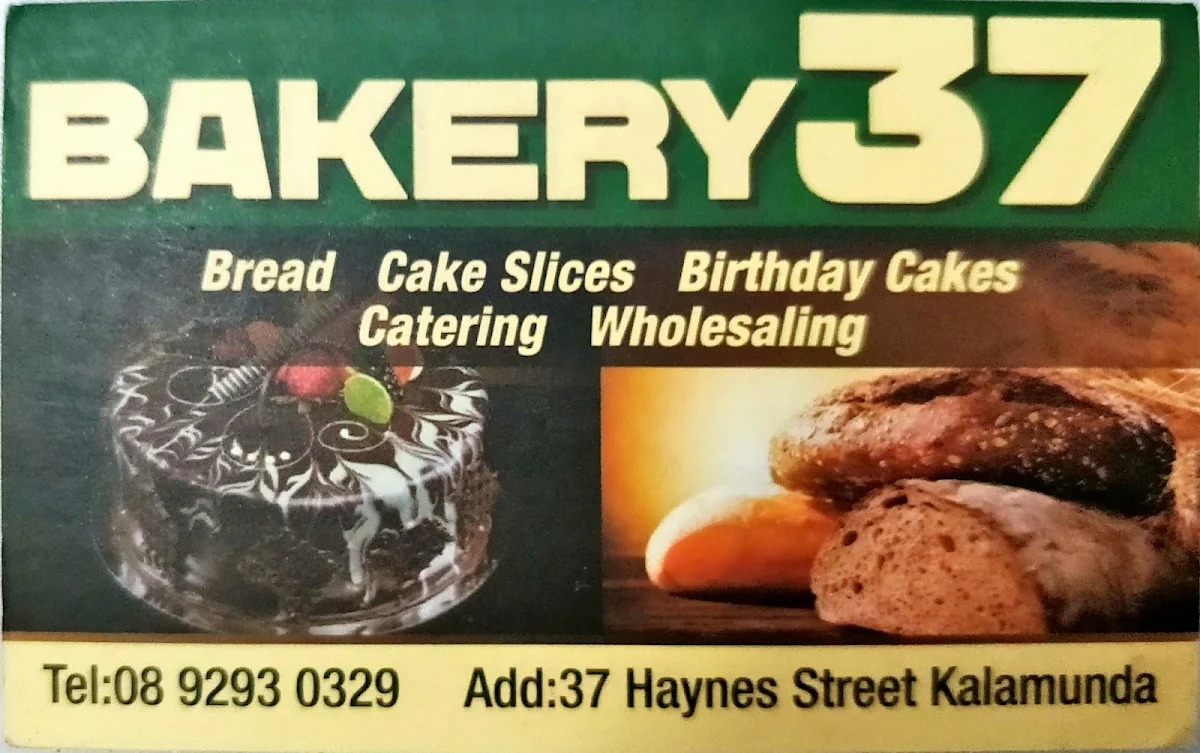 Menu, Bakery 37
